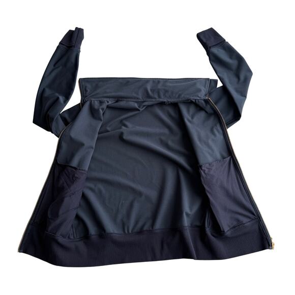 Lululemon Lab Stand Up Collar Zip Away Hood Navy Track Jacket sz 6 - Picture 3 of 9